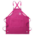 New Fashion Canvas Kitchen Aprons For Woman Men Chef Work Apron For Grill Restaurant Bar Shop Cafes Beauty Nails Studios Uniform (Pink)