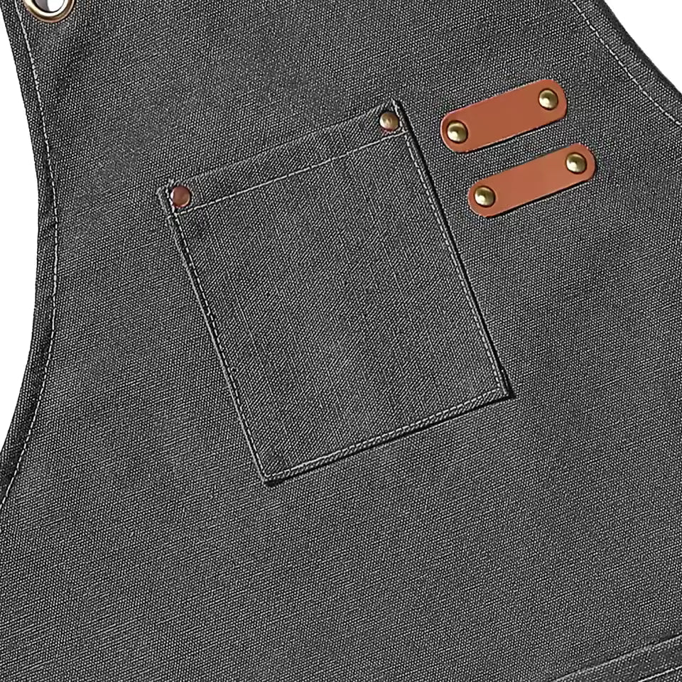 New Fashion Canvas Kitchen Aprons For Woman Men Chef Work Apron For Grill Restaurant Bar Shop Cafes Beauty Nails Studios Uniform (White)