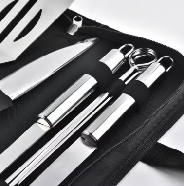 Stainless Steel Oven Set Barbecue Combination Tool Outdoor BBQ Barbecue Set Barbecue Set Storage Portable Cloth Bag Baking Tool
