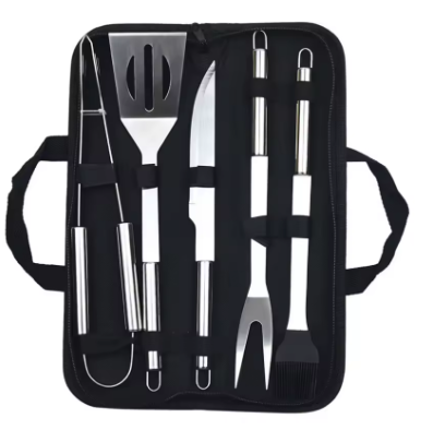 Stainless Steel Oven Set Barbecue Combination Tool Outdoor BBQ Barbecue Set Barbecue Set Storage Portable Cloth Bag Baking Tool